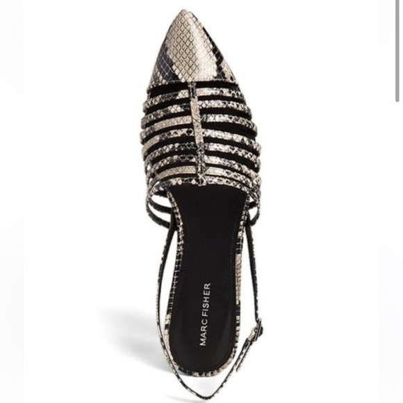 Marc Fisher shoes NEW flats ankle‎ strap adjustable ansli snake print - Picture 1 of 6